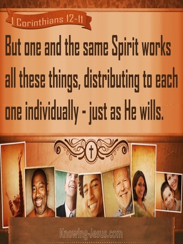 1 Corinthians 12:11 We Are All Empowered By The Same Spirit (brown)